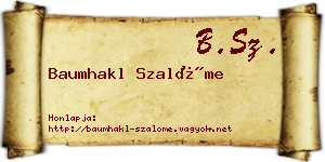 Baumhakl Szalóme névjegykártya